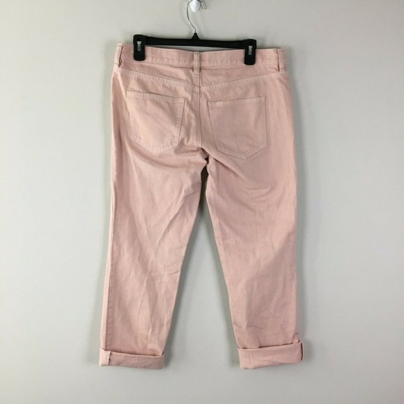 LOFT Button Fly Pink Straight Boyfriend Jeans 26 2 - Picture 4 of 11